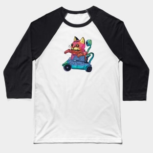 Robot Cat Driver Baseball T-Shirt